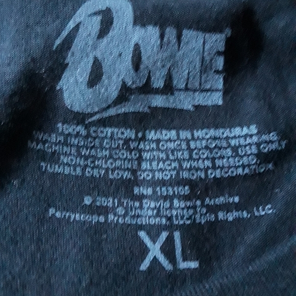David Bowie 100% Cotton Black Graphic Tee NWOT - Picture 7 of 7
